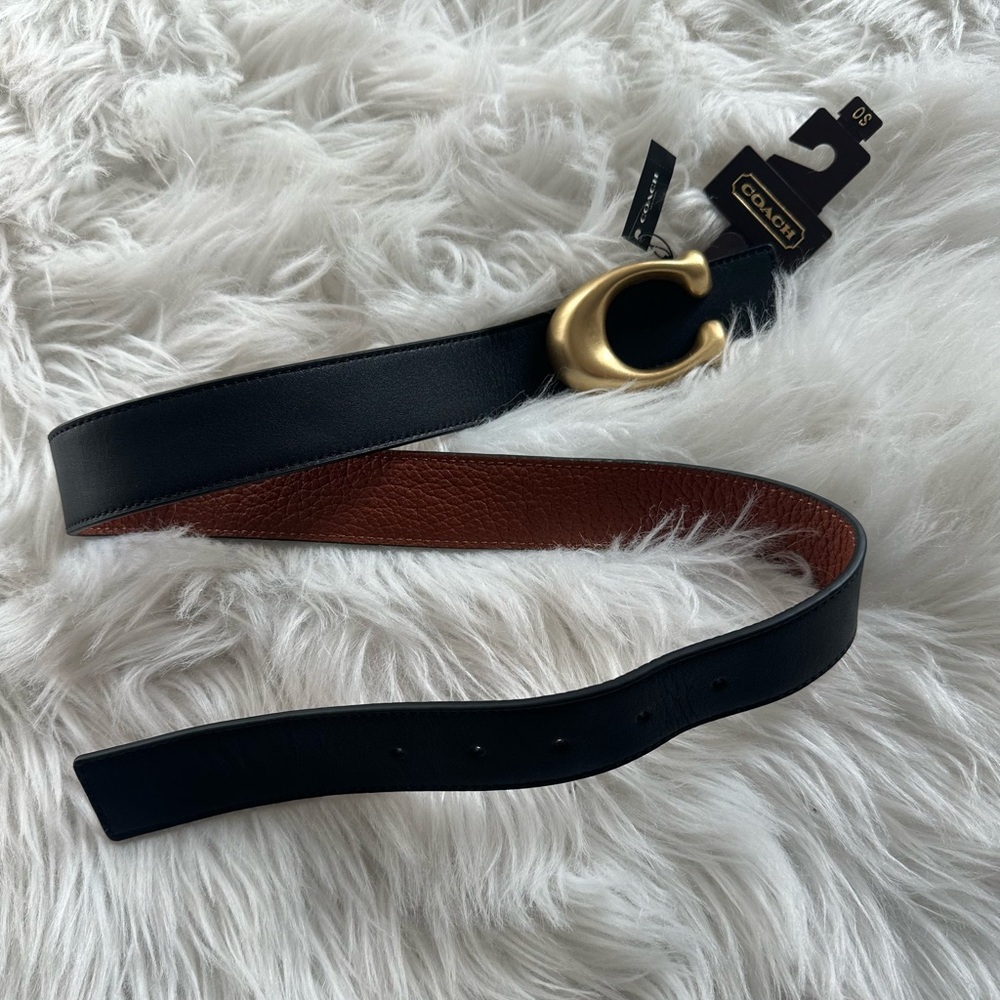 NWT C-Buckle Coach Leather Reversible Belt XS/S